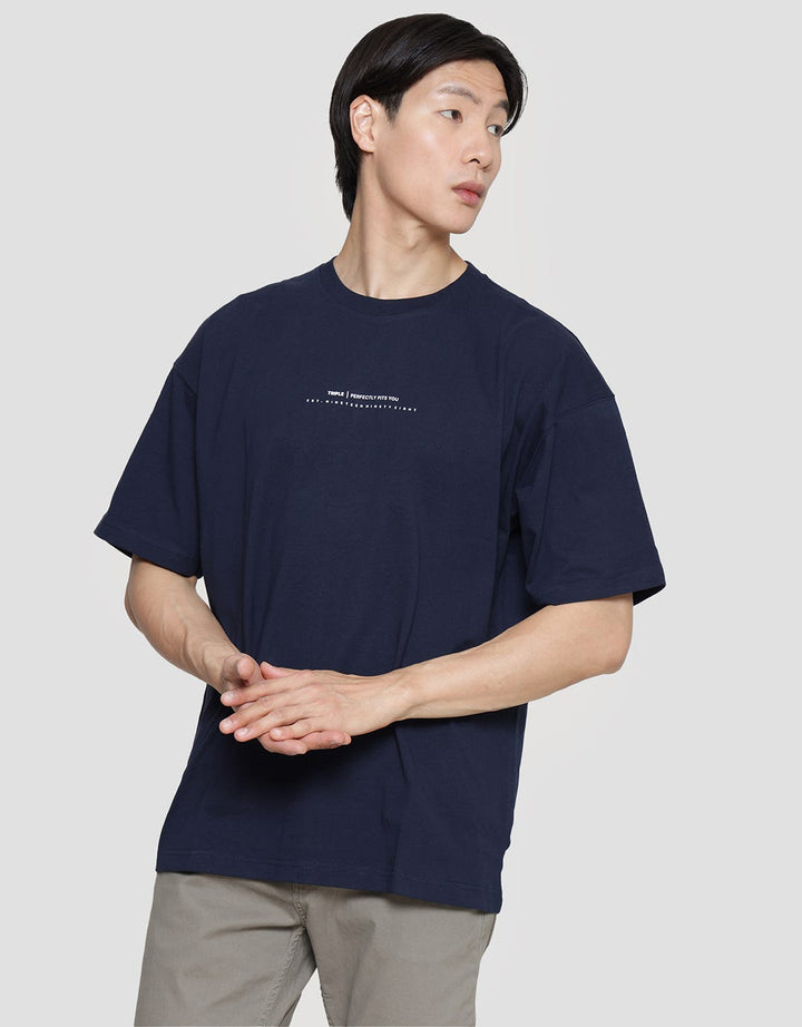 Triple Mini Wording Kaos Oversize Pria