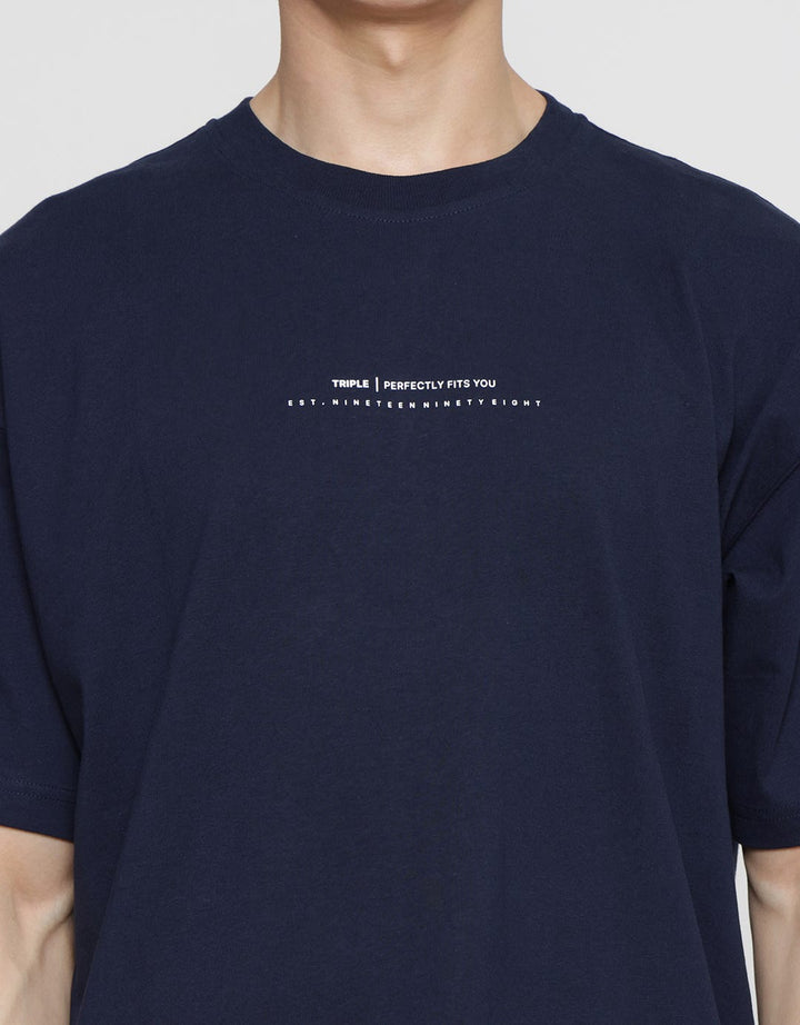 Triple Mini Wording Kaos Oversize Pria