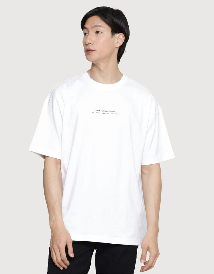Triple Mini Wording Kaos Oversize Pria