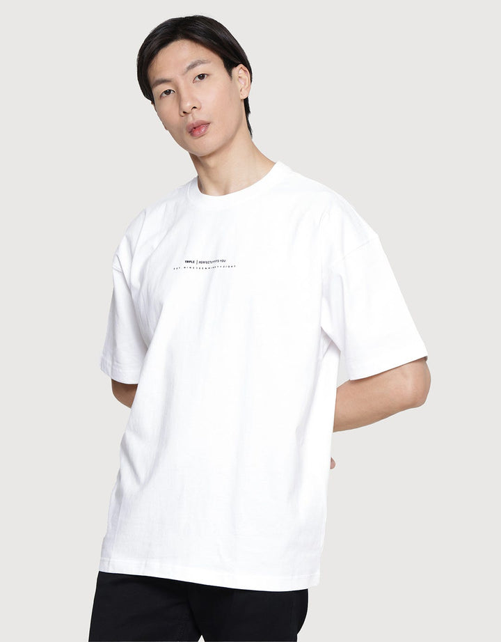 Triple Mini Wording Kaos Oversize Pria