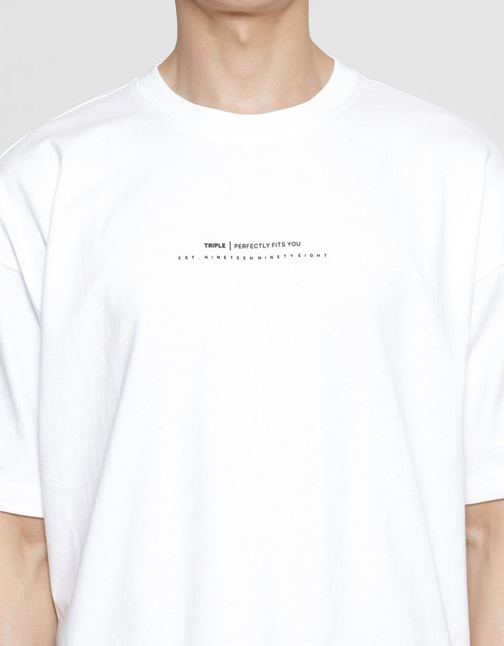 Triple Mini Wording Kaos Oversize Pria