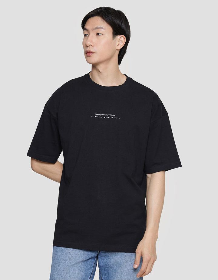 Triple Mini Wording Kaos Oversize Pria