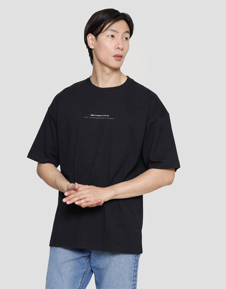 Triple Mini Wording Kaos Oversize Pria