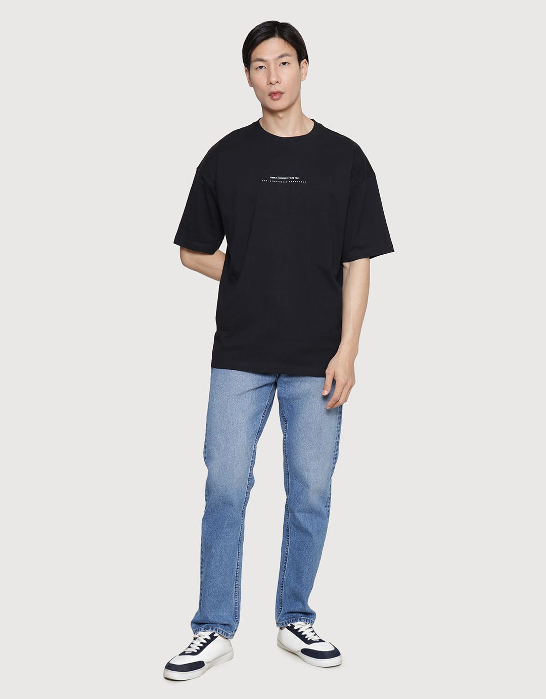 Triple Mini Wording Kaos Oversize Pria