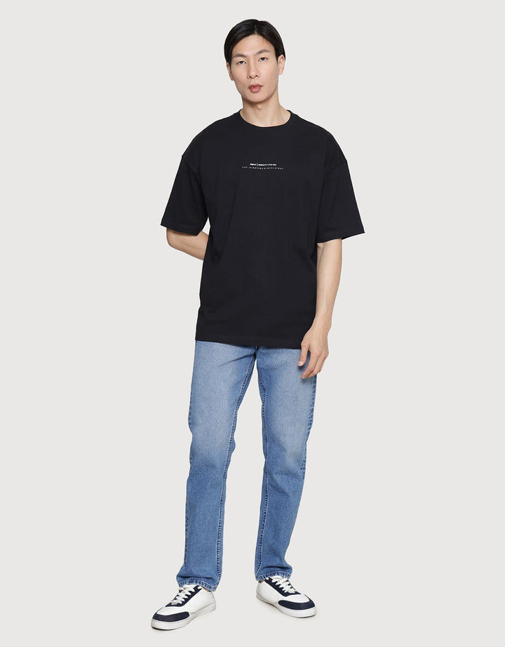 Triple Mini Wording Kaos Oversize Pria