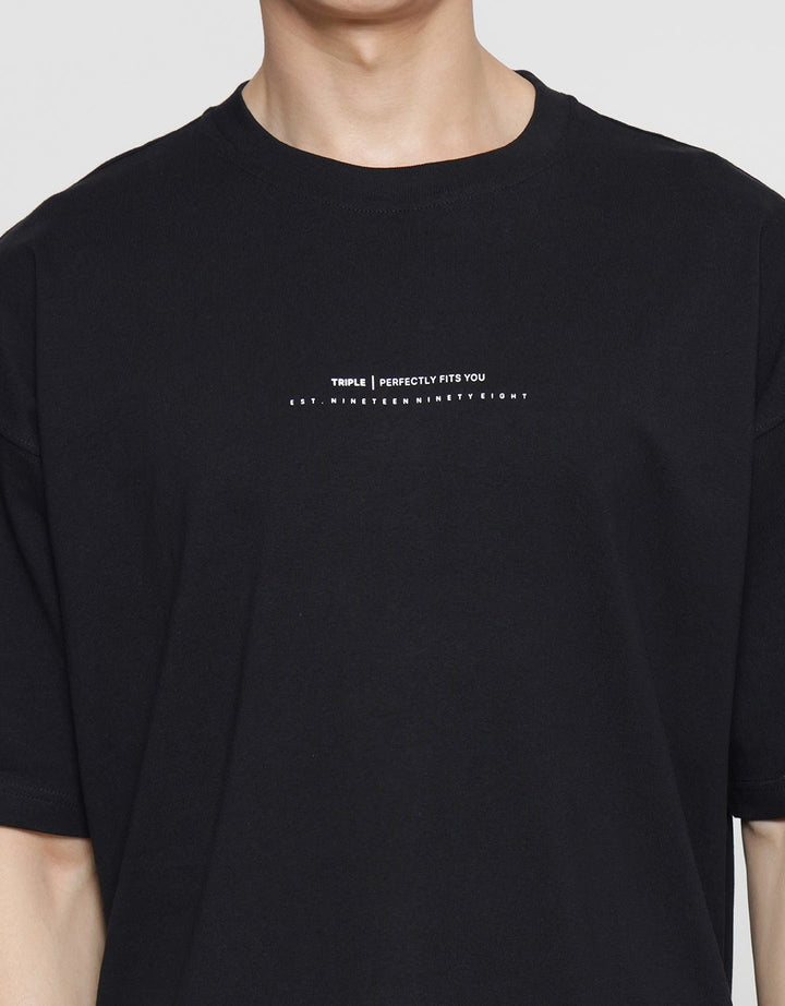 Triple Mini Wording Kaos Oversize Pria