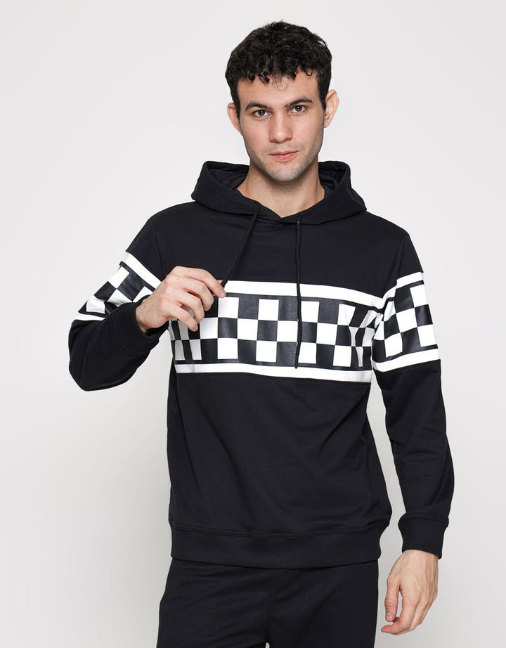 American Jeans Sweatshirt Hoodie Chess Front Print