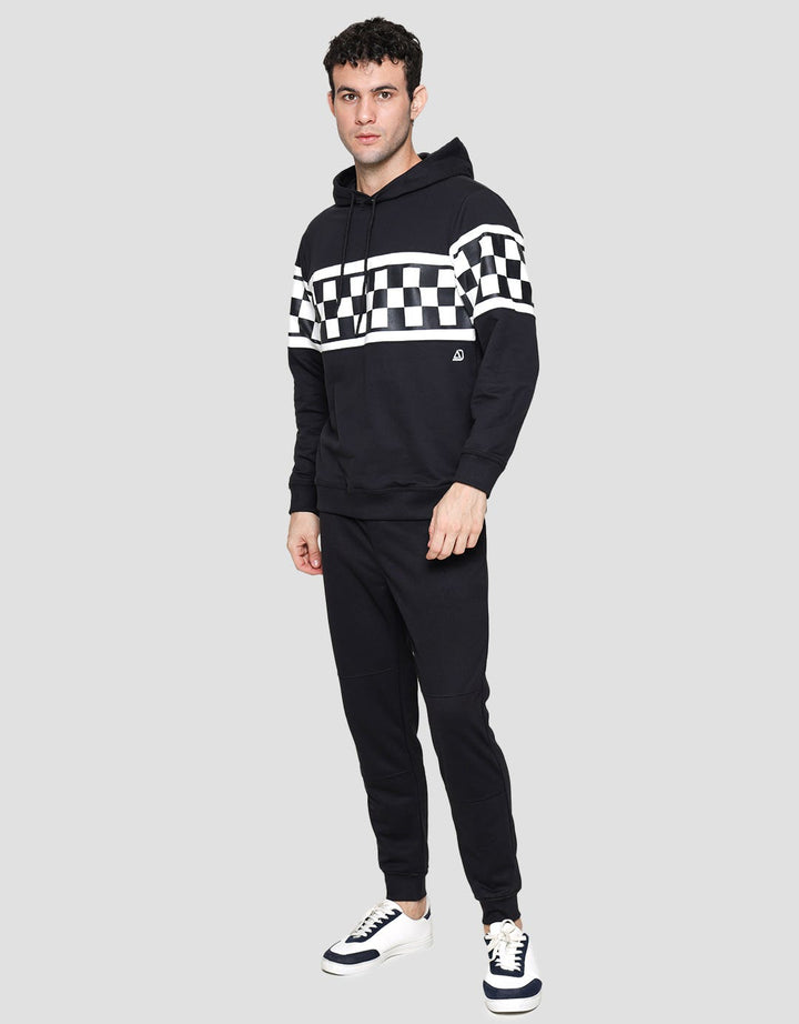 American Jeans Sweatshirt Hoodie Chess Front Print