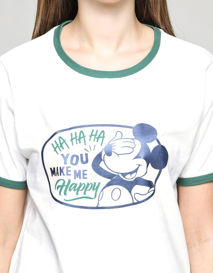 Disney Short Sleeve T-Shirt You Make Me Happy Print Ring