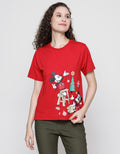 Disney Short Sleeve T-Shirt Basic Print Mickey Xmas