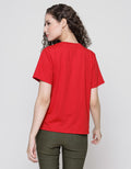 Disney Short Sleeve T-Shirt Basic Print Mickey Xmas
