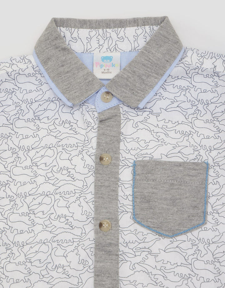 Pipiniko Short Sleeve Shirt Print Dino