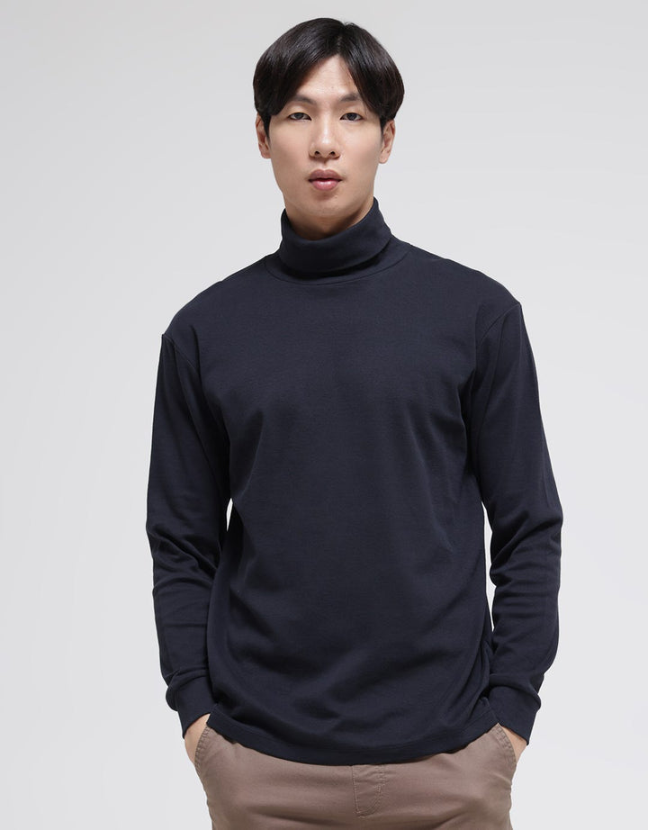 Suko Turtle Neck Soft Touch Kerah Turtle Kaos Lengan Panjang  Pria