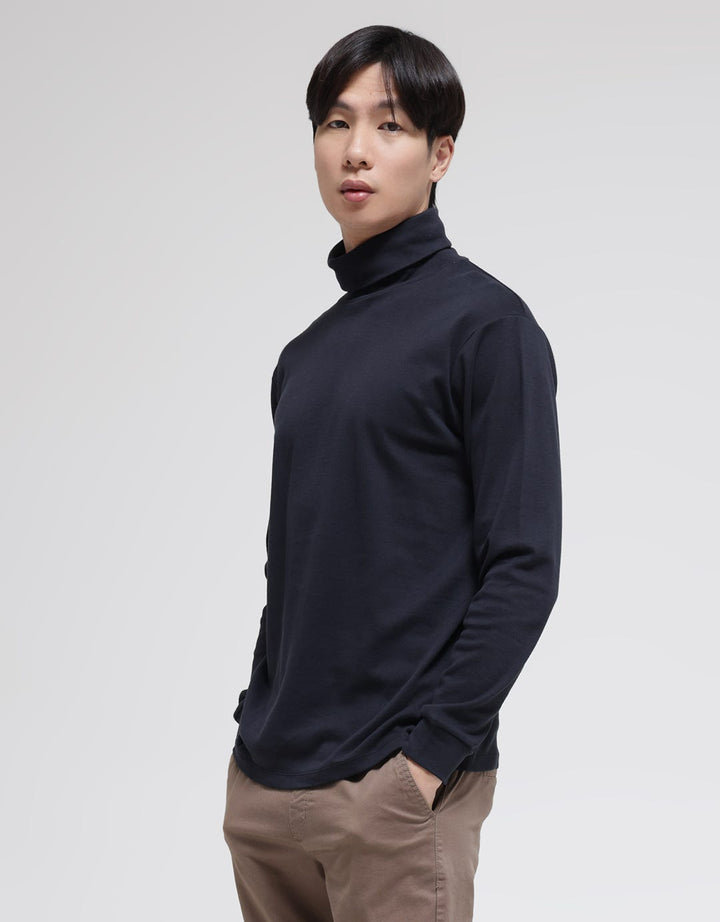 Suko Turtle Neck Soft Touch Kerah Turtle Kaos Lengan Panjang  Pria