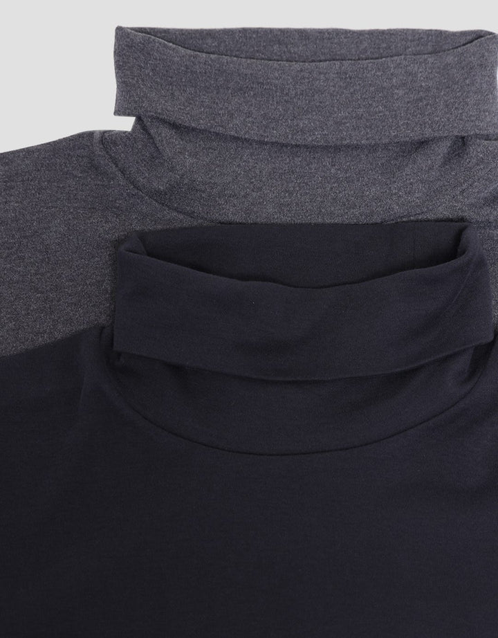 Suko Turtle Neck Soft Touch Kerah Turtle Kaos Lengan Panjang  Pria