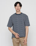 Suko Oversized T-Shirt Striped Jacquard Lengan Pendek