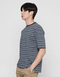 Suko Oversized T-Shirt Striped Jacquard Lengan Pendek