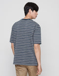 Suko Oversized T-Shirt Striped Jacquard Lengan Pendek