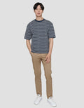 Suko Oversized T-Shirt Striped Jacquard Lengan Pendek