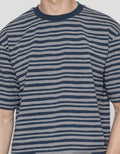 Suko Oversized T-Shirt Striped Jacquard Lengan Pendek