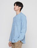 Suko Denim Woven Solid Kemeja Pria