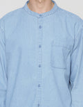 Suko Denim Woven Solid Kemeja Pria