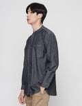 Suko Kemeja Denim Woven Top Solid Lengan Panjang