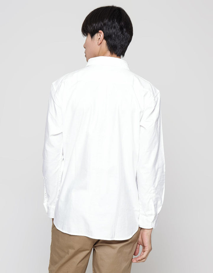 Suko Twill Woven Solid Kemeja Lengan Panjang Pria