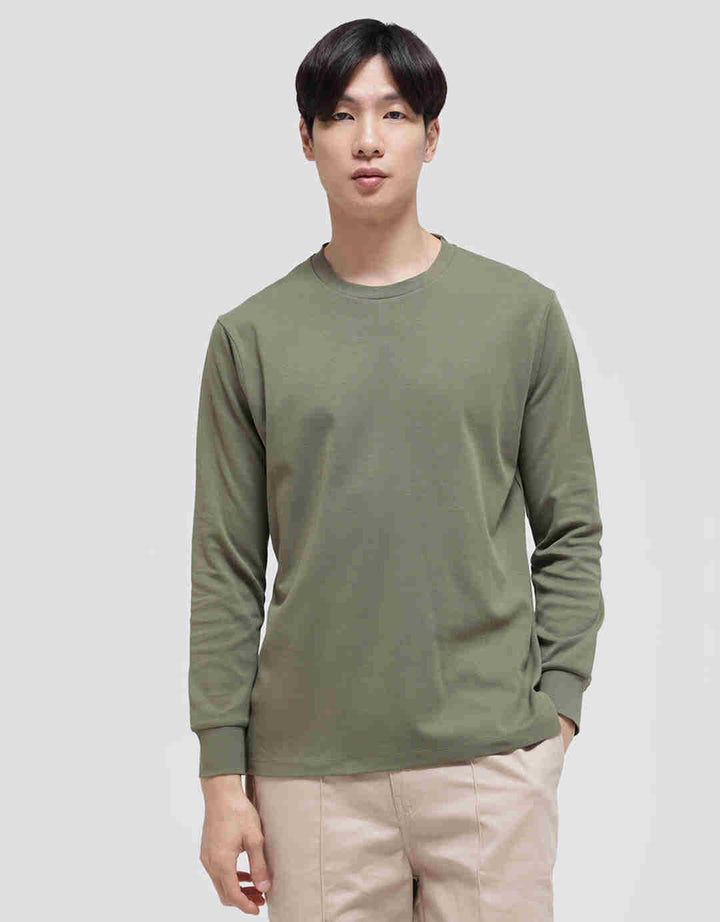 Suko Round Neck Soft Touch Round Collar Men's Long Sleeve T-Shirt