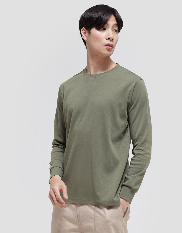 SUKO ROUND NECK SOFT TOUCH KERAH BULAT LENGAN PANJANG KAOS PRIA