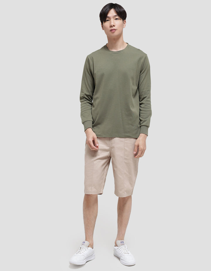Suko Round Neck Soft Touch Round Collar Men's Long Sleeve T-Shirt