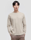 Suko Round Neck Soft Touch Kerah Bulat Lengan Panjang Kaos Pria