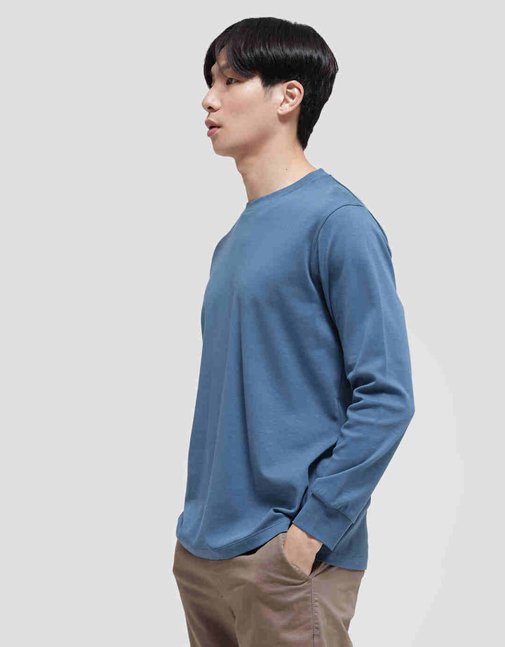 Suko Round Neck Soft Touch Round Collar Men's Long Sleeve T-Shirt