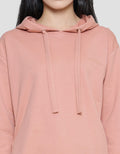 Suko Gaun Hoodie Lengan 3/4 Plain Jersey Asymmetric Wanita