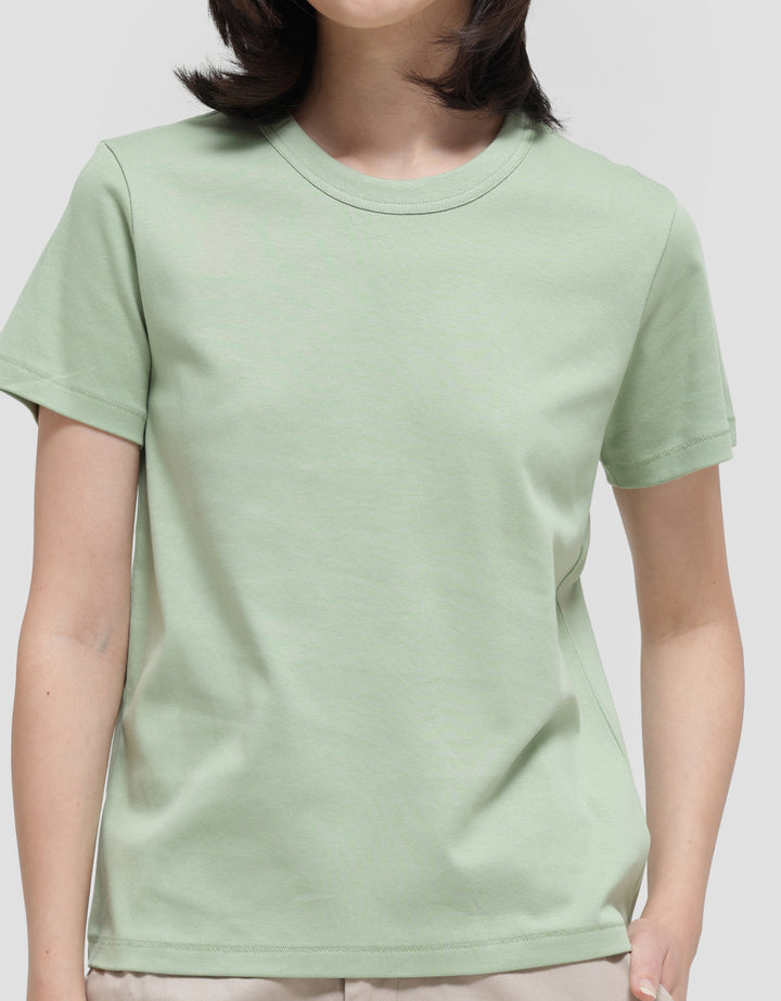 Suko Round Neck Kerah Bulat Lengan Pendek Kaos Wanita