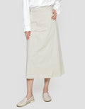 Suko Rok Woven Midi Skirt W/ Flap Pocket Bottom Cargo