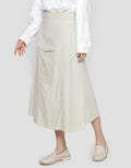 Suko Rok Woven Midi Skirt W/ Flap Pocket Bottom Cargo