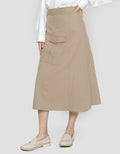Suko Rok Woven Midi Skirt W/ Flap Pocket Bottom Cargo