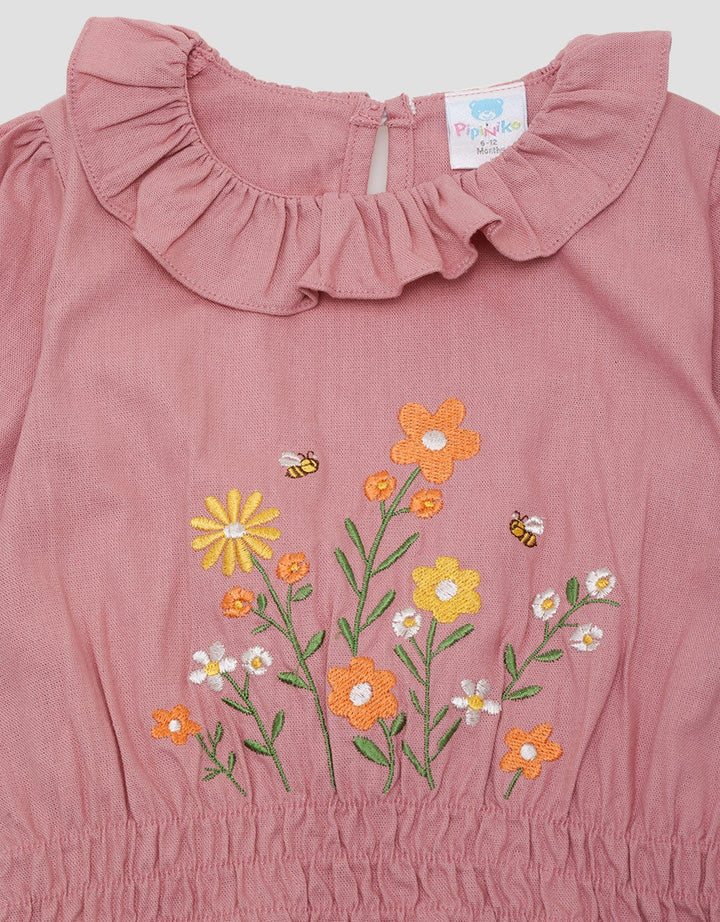 Pipiniko Top Woven Girls Flower Bee