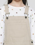 Nevada Long Sleeve Maxi Dress Overall Canvas With Polkadot Motif Inner