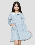 Nevada Geber With Contrast Round Collar Midi Dress Anak Perempuan