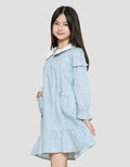Nevada Geber With Contrast Round Collar Midi Dress Anak Perempuan