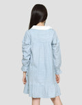 Nevada Geber With Contrast Round Collar Midi Dress Anak Perempuan
