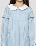 Nevada Geber With Contrast Round Collar Midi Dress Anak Perempuan