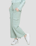 Nevada Celana Panjang Knit Wideleg Cargo Anak Perempuan With Stopper Pants
