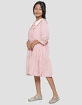 Nevada Woven With Contrast Big Collar Midi Dress Anak Perempuan