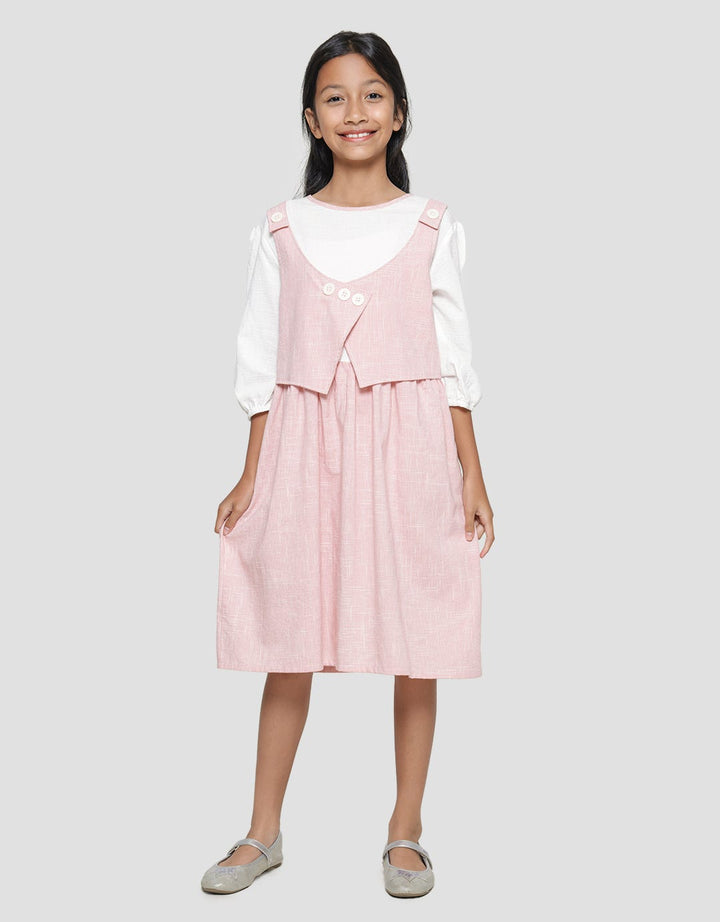 Nevada Woven 2 Pcs Look Alike Midi Dress Anak Perempuan
