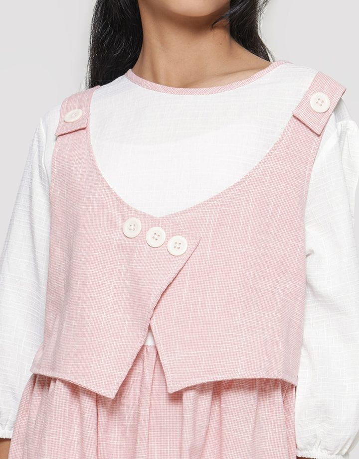 Nevada Woven 2 Pcs Look Alike Midi Dress Anak Perempuan