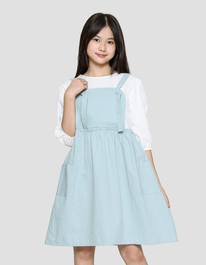 Nevada Stripes 2 Pcs Look Alike Midi Dress Anak Perempuan
