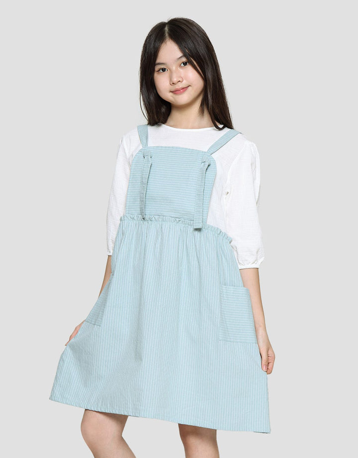 Nevada Stripes 2 Pcs Look Alike Midi Dress Anak Perempuan
